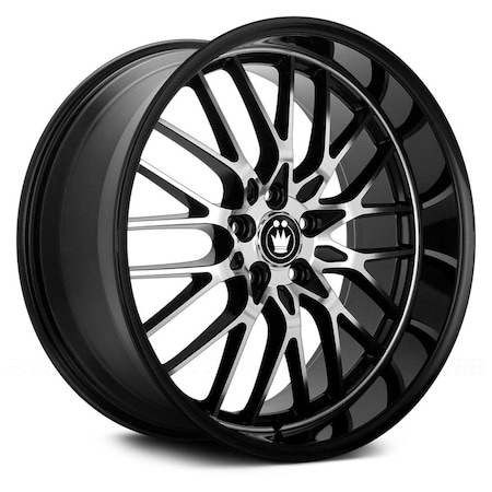 Konig 17 x 7.5 x 100 in. Lace Gloss Black with Mirror Machined Face LA77T04405